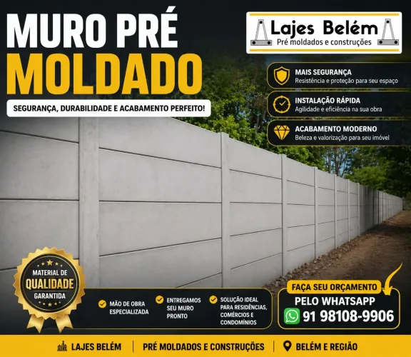 Muro pré moldado de Concreto 