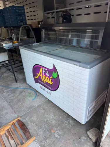 Freezer tampa de vidro da fricon de 503 litros