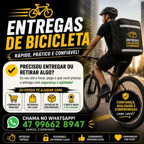 Faço Entregas de Bicicleta em Joinville | Mercado, Lojas e Encomendas
