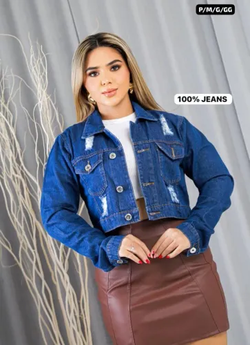 JAQUETA JEANS FEMININO TAMANHO DISPONÍVEL NA FOTO 