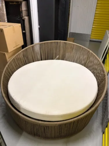 Daybed Redondo em Corda Náutica com Almofadas Originais