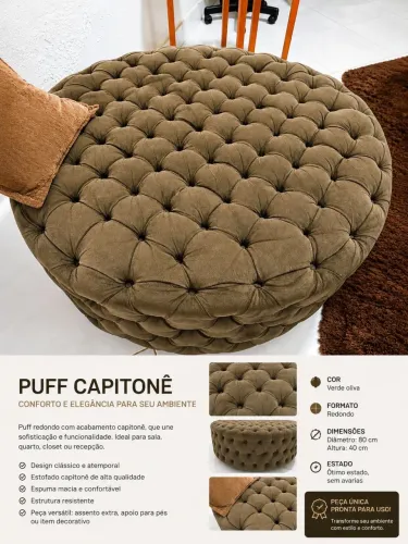 Puff Redondo Capitonê