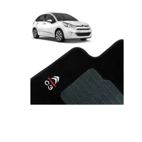 Tapete Carpete Citroen C3 02 À 12 - Preto 3PÇ