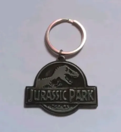 CHAVEIRO METAL JURASSIC PARK PARQUE DOS DINOSSAUROS PRATEADO PROD. OFICIAL