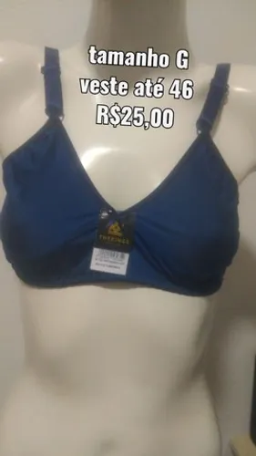 Sutiã tamanhos GG, G, M e P qualidade e conforto