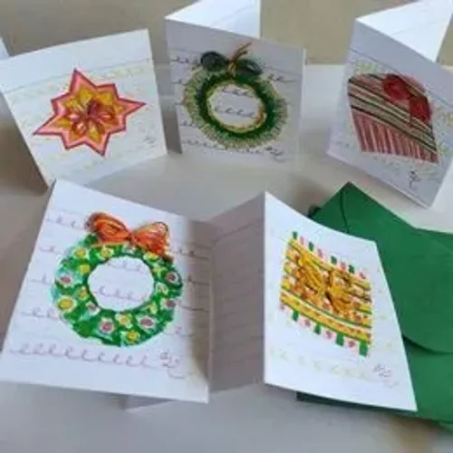 Kit com Cartões Natalinos Artesanais (Ref: P3)