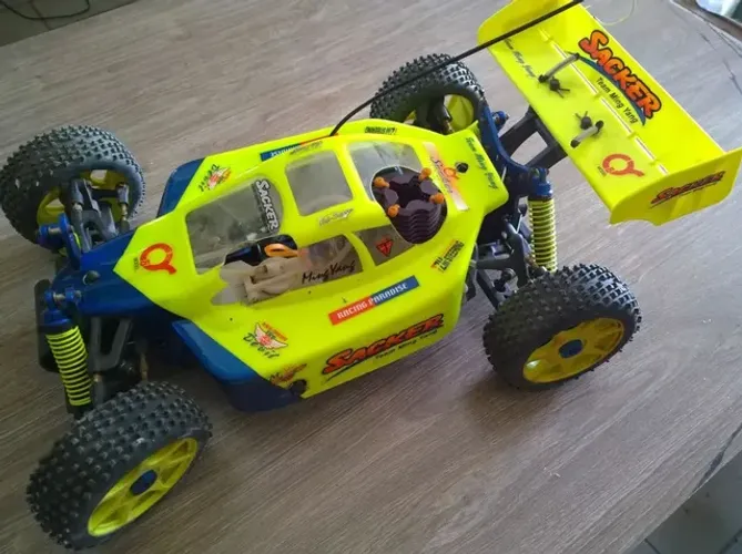 Automodelo a combustão escala 1:8 completo motot 21 - 2 marchas + galão de combustível