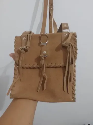 Bolsa transversal em couro cru 