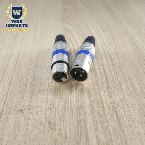 Plug Conector XLR Macho ou Fêmea
