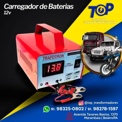 Carregador de bateria 12v (5A, 10A, 20A)