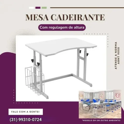 Mesa cadeirante com regulagem de altura