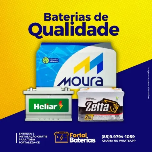 Baterias para Carro em Fortaleza: Moura, Heliar e Zetta      