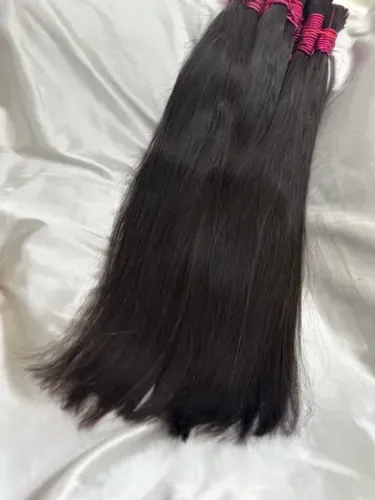 Cabelo humano de 65 cm virgem castanho médio