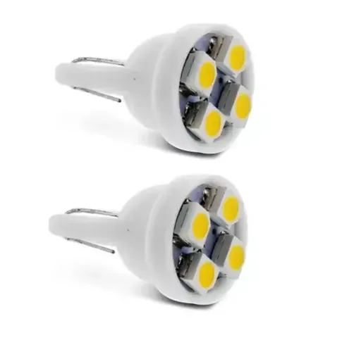 Par Lâmpadas Pingo Led T10 4 Leds Cabeça Reta 12v 6000k