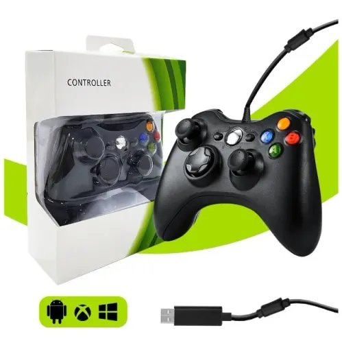 Controle usb Compatível com Xbox 360 Com Fio Joystick Para Xbox360 