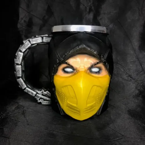 Caneca 3D do Scorpion Game Mortal Kombat Personalizada feita de Resina