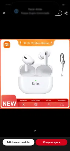 Fone Bluetooth BUDS DA Redmi super top extrema qualidade de som