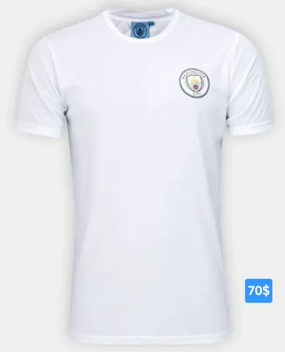 Camisa Dri-fit branca do Manchester City licenciado oficial G