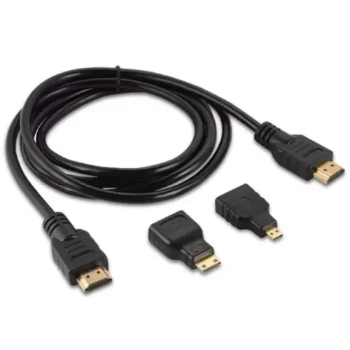 Kit Cabo Hdmi 3 Em 1  Mini Micro 1.5m Full 1080p