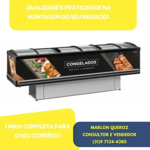 Ilha para Congelados Gelopar 3M Preta 220v
