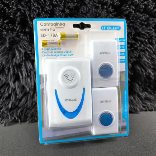 Campainha Sem Fio Com 2 Controles SD-178A IT-BLUE