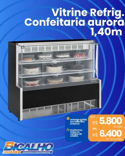 VITRINE CONFEITARIA 1.40M AURORA NOVA