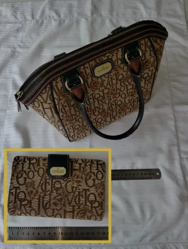 Bolsa e Carteira Victor Hugo Linha LeatherGoods Seda Originais Pouco Uso