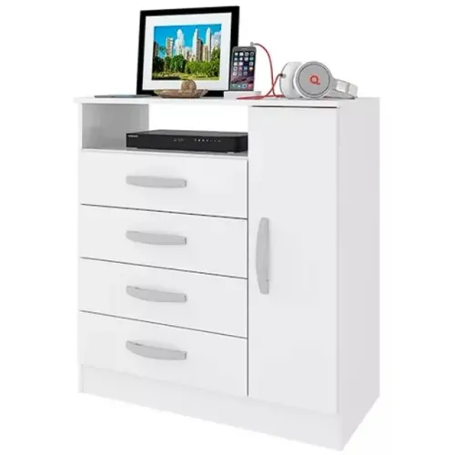 Cômoda Delta 4 Gavetas 1 Porta Atualle
