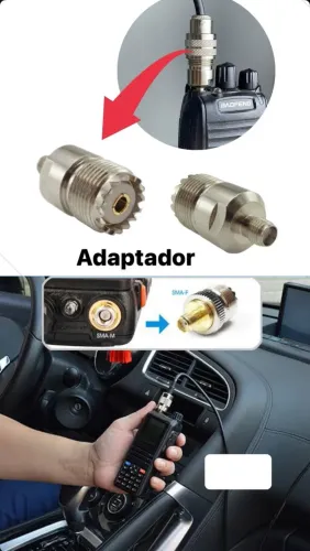Adaptador rádio comunicador baofeng antena externa 