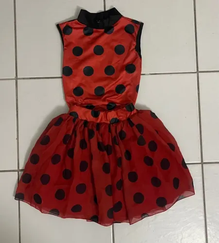 Fantasia Infantil de Bolinha Vermelho e Preto Lady Bug