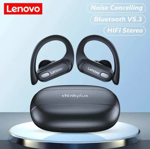 Fone de ouvido Lenovo-Auscultadores Estéreo Baixo XT60, Bluetooth 5.3
