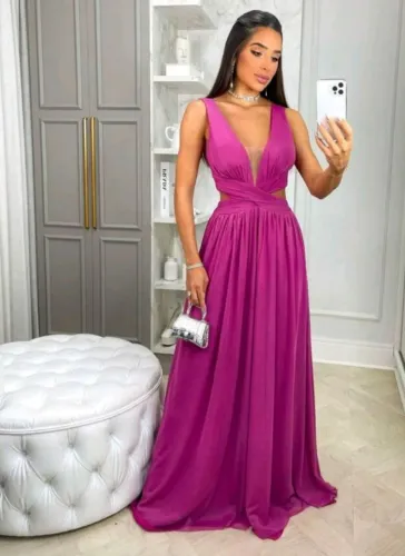 Vestido de festa fuccia