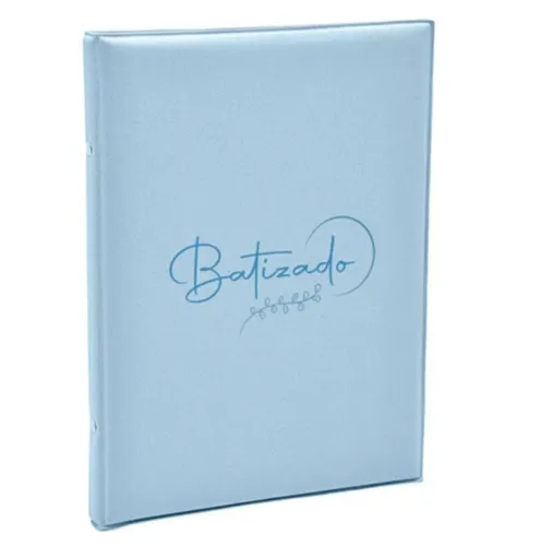 Álbum de fotos para batizado azul