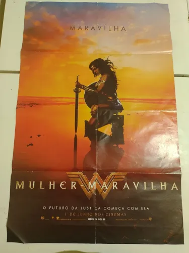 Poster Mulher Maravilha (2017) Duplo com Dobras em Perfeito Estado Usado
