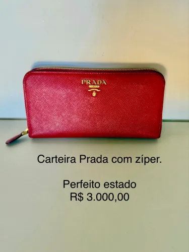 Carteira Prada original com zíper! 