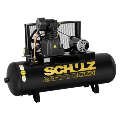 COMPRESSOR SCHULZ BRAVO 20PES 200 LITROS INDUSTRIAL CSL20BR/200L MTA5C