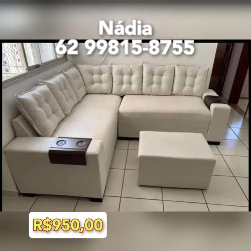 Sofá de canto com puff - R$950,00