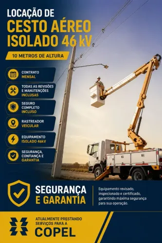 Locação de caminhão cesto aéreo 46kV