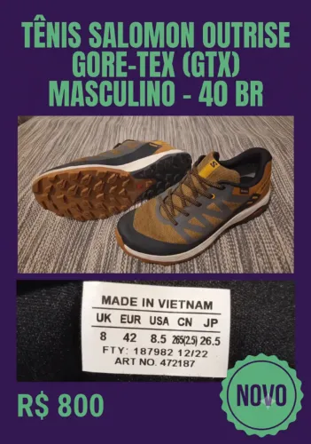 Tênis Salomon Outrise Gore-Tex (GTX) tamanho 40BR - aceito troca relógio GPS