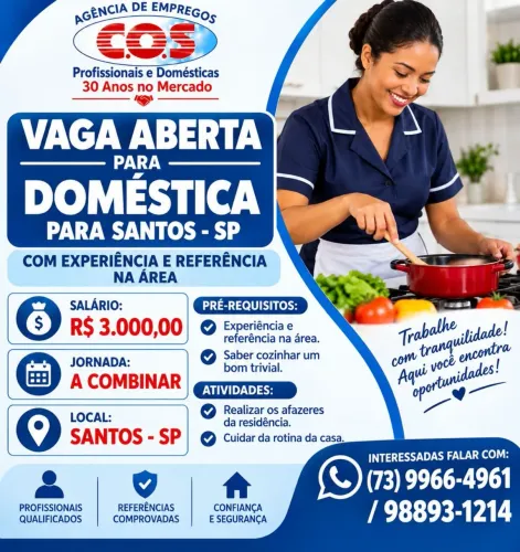 VAGA PARA SANTOS