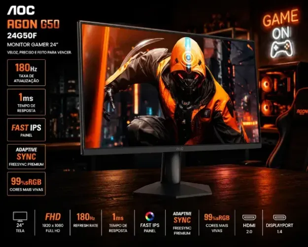 Monitor AOC Agon G50 144hz / 0,5ms [NOVO]