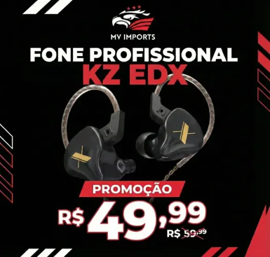 Fone Profissional Kz Edx Com Microfone Sem Microfone