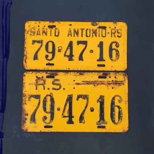 Placas amarela antiga de santo antonio-rs