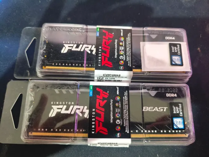 Kit 2 Memória Ram Fury 8gbs, 3200mhz DDR4