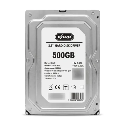 HD Interno Knup KP-HD830 500GB SATA Computador PC Desktop e DVR Monitoramento 5400RPM 16MB