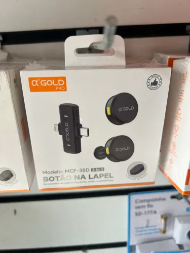 Microfone de Lapela Tipo C e Lightning Profissional