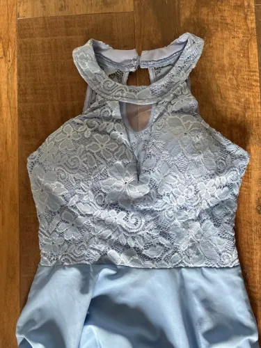 Vestido sereia azul turquesa 