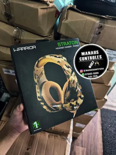 Headset gamer camuflado amarelo 