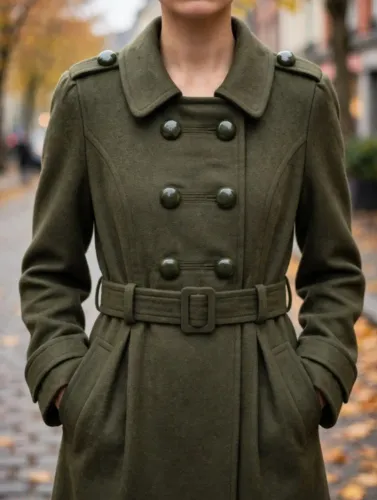 Sobretudo Feminino Verde Militar Atmosphere - Trench Coat Lã Batida - Tam 12/40 - Outono I