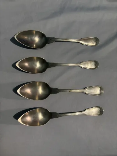 Banho de prata antiga francesa SFAM - bandejas + talheres vintage